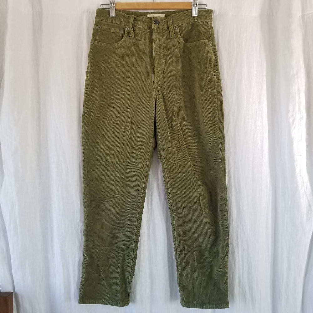 Madewell Olive Green Corduroy Straight Leg Pants